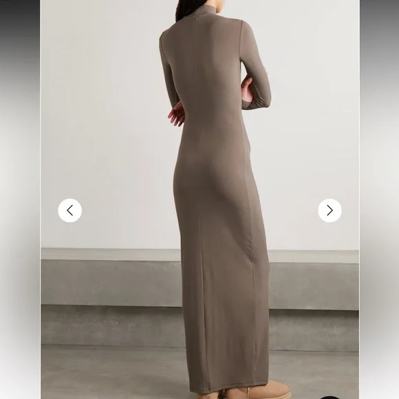 SKIMS - Soft Lounge Ribbed Mock Neck Long stretch-modal dress - Amethyst - Picture 2 of 5